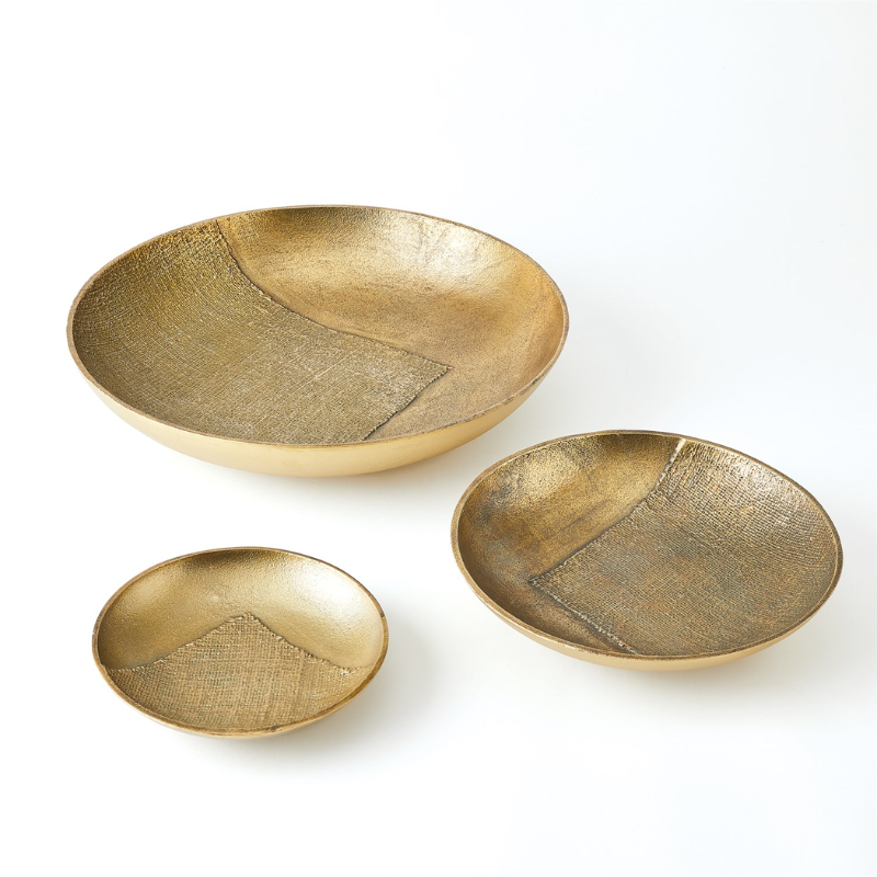 Large Round Brass Linen Tray