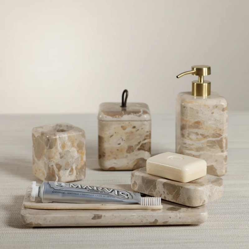 Crème Marble Soap Dispenser