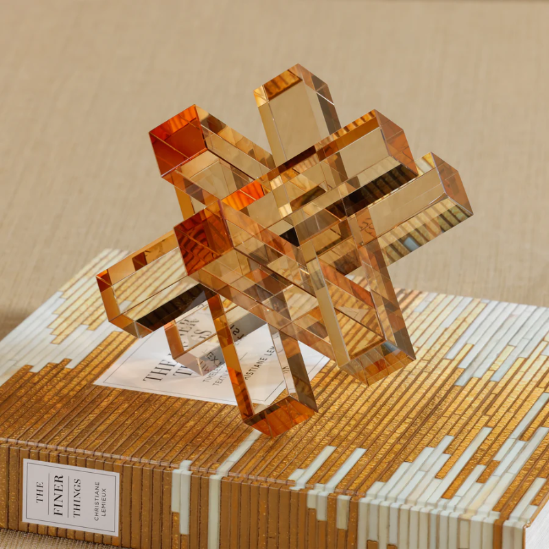 Locked Amber Bookend