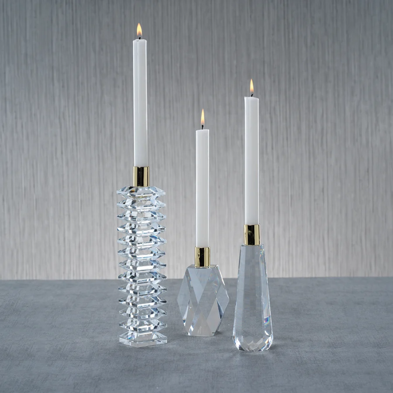 Flora Crystal Faceted Candle Holder