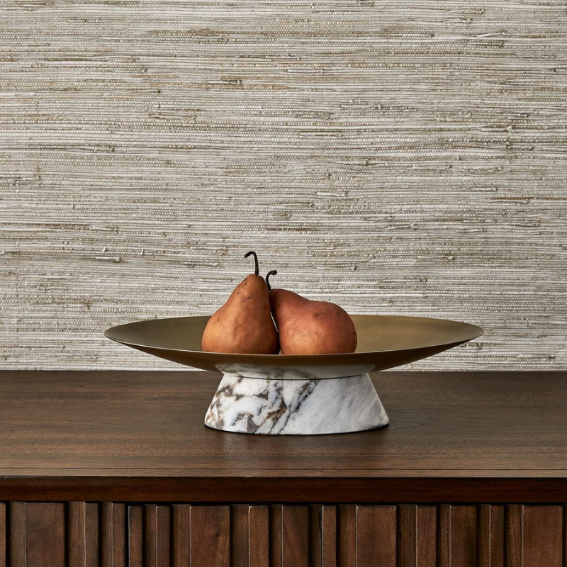 White Marble Pedestal Low Bowl