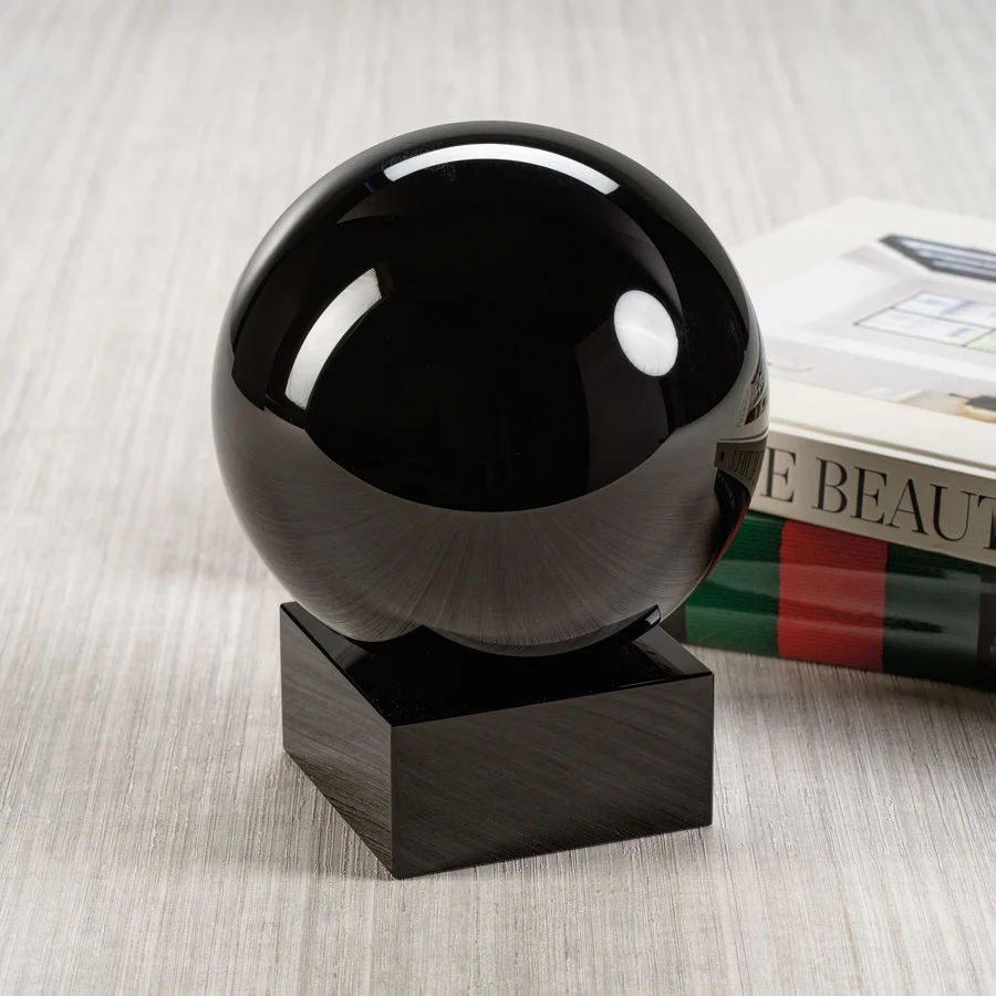 Black Serene Orb on Base - Boutique Marie Dumas