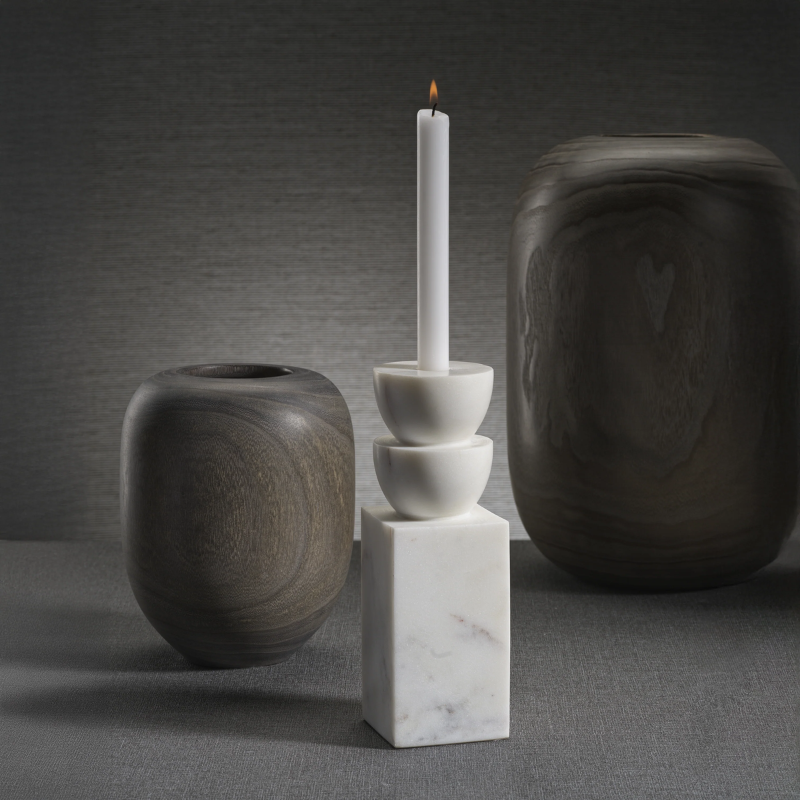 Marble Stacked Candle Holder