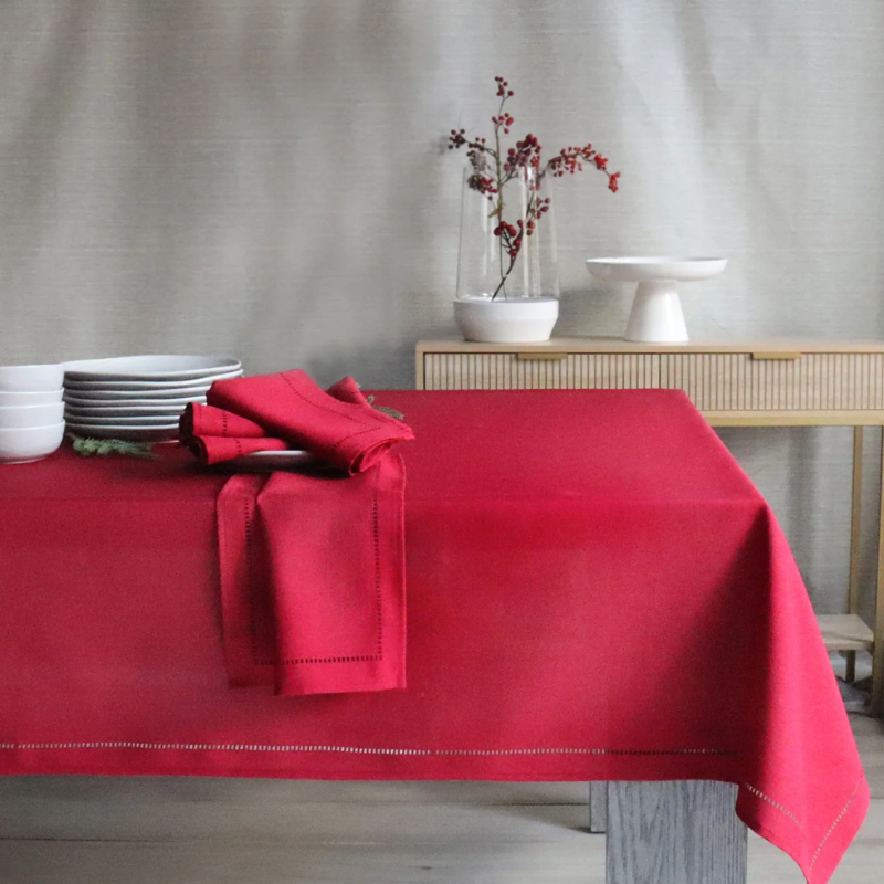 Red Linen 60x90 Tablecloth