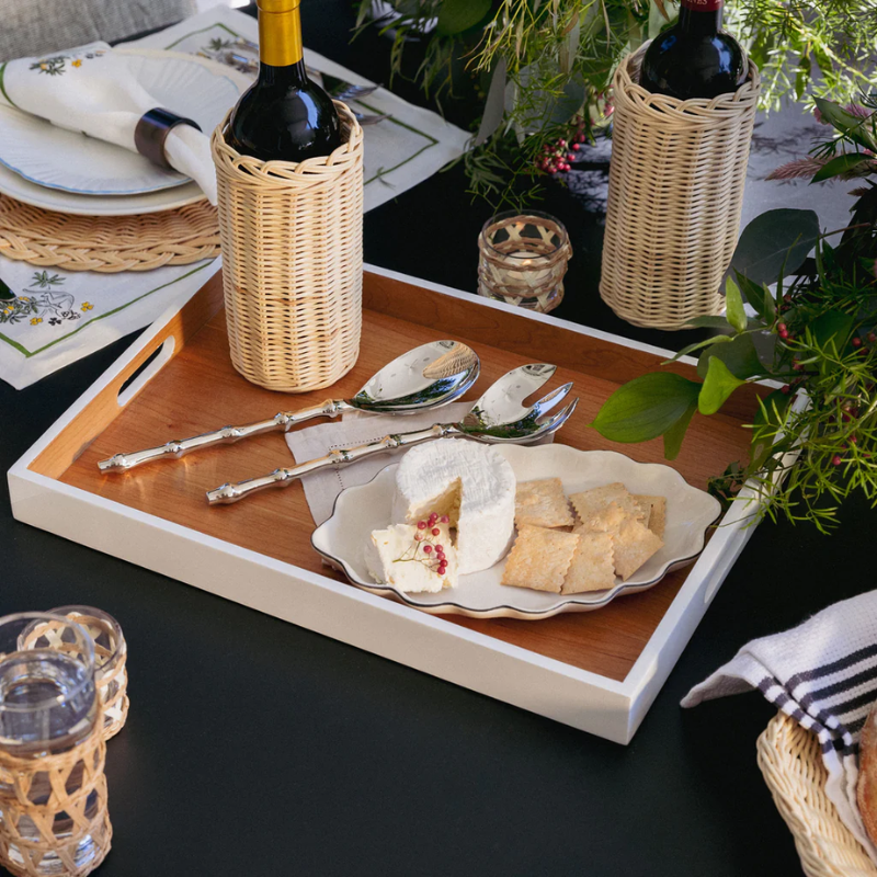 Large Lacca White on White Nesting Tray