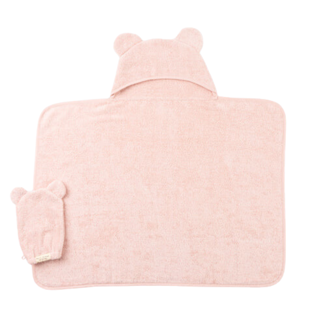 Hooded Towel &amp; Mitt Blush