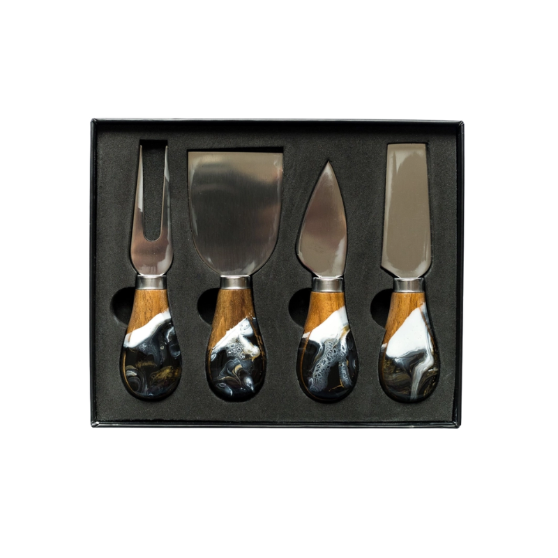 Resin Coated Acacia Cheese Knife Set