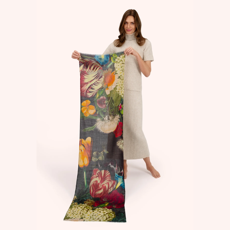 Chocolate Opulant Florals Wrap