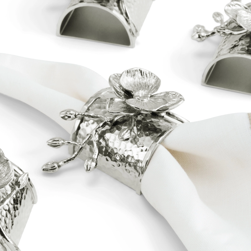 Michael Aram White Orchid Set of 4 Napkin Rings