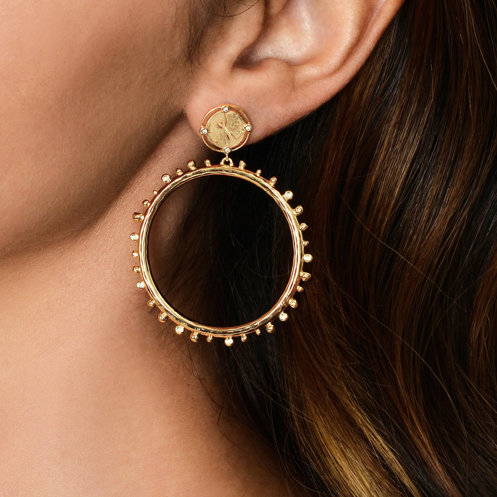 Anabel Aram Butterfly Coin Molten Hoops