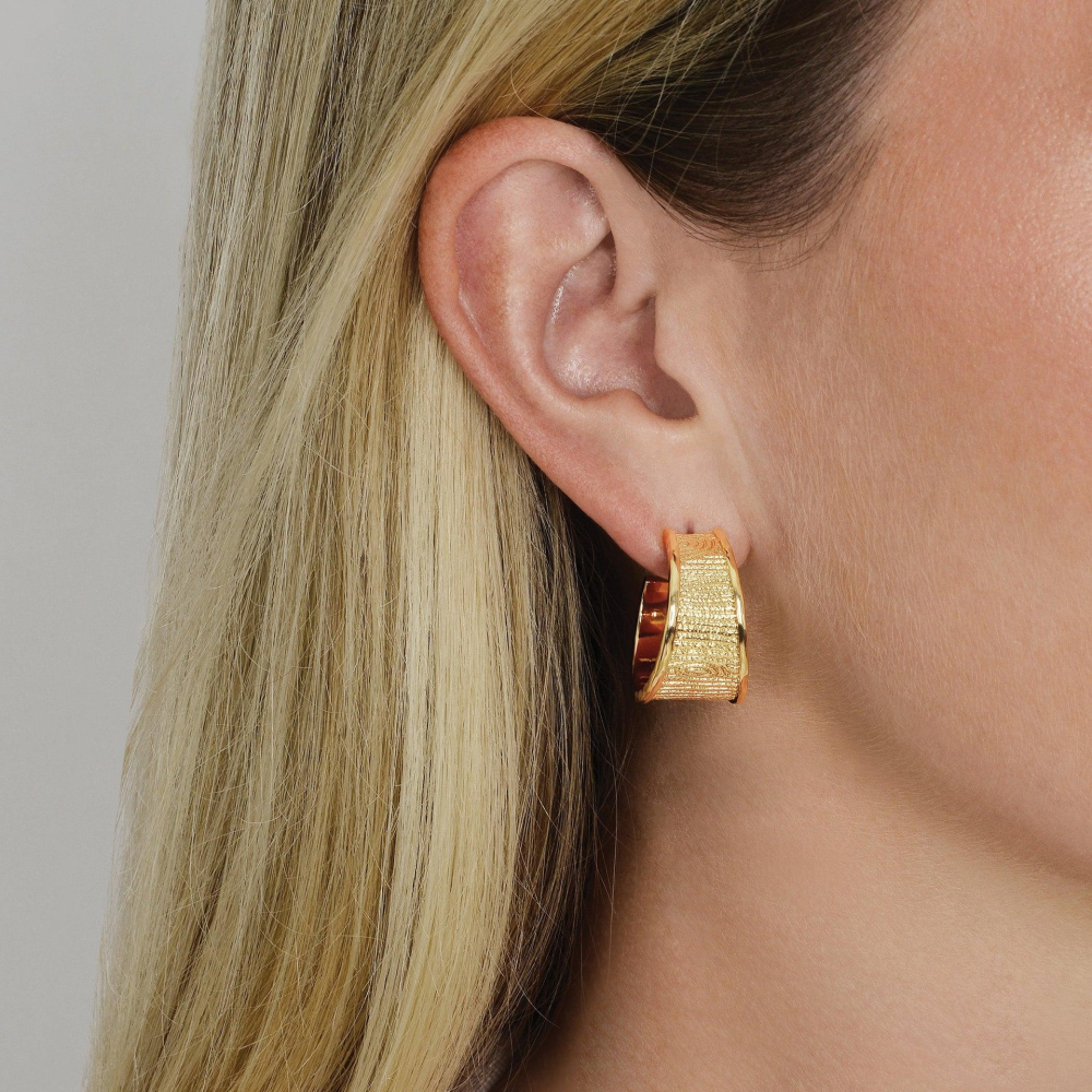 Anabel Aram Enchanted Forest Bark Hoop Earrings