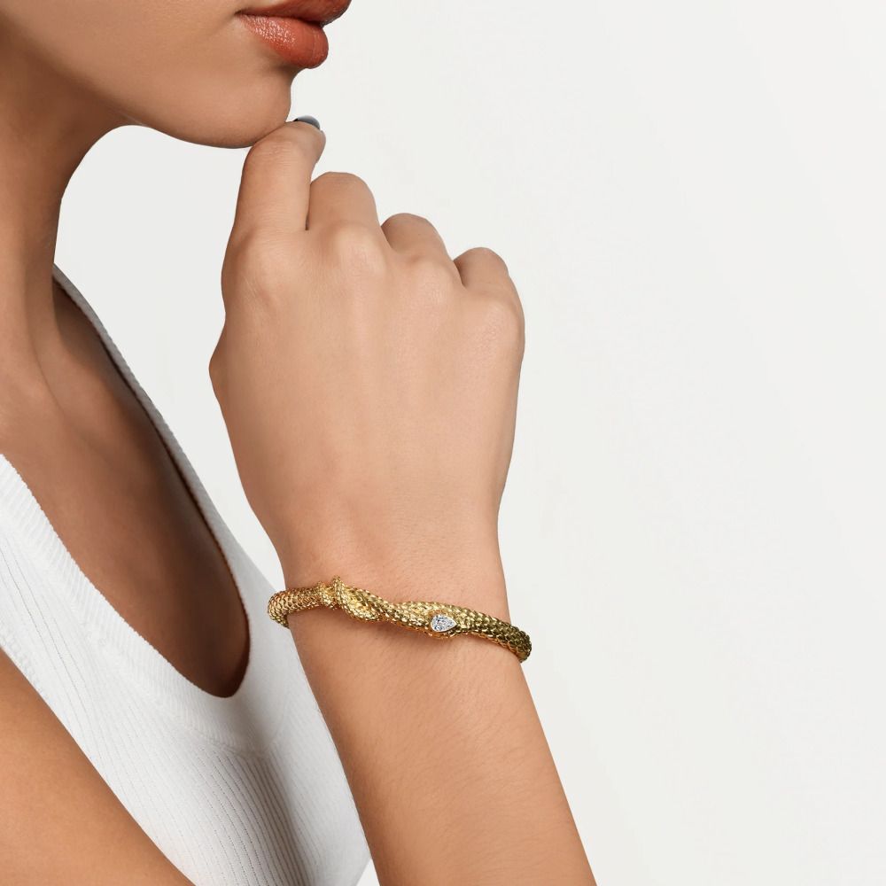 Anabel Aram Serpent Hinged Bangle