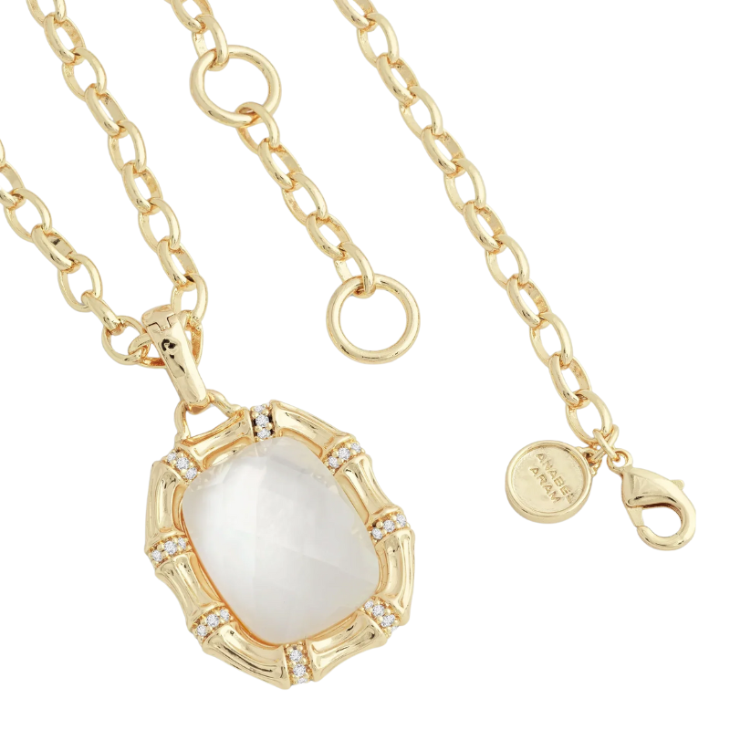 Anabel Aram Mother of Pearl Bamboo Necklace