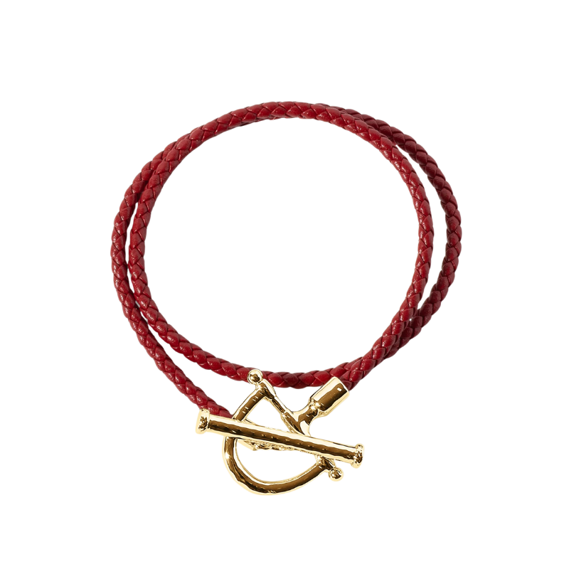 Anabel Aram Gold Cheval Leather Bracelet