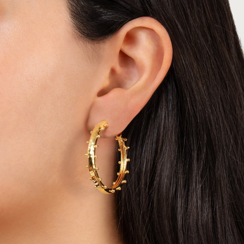 Anabel Aram Medium Milos Gold Hoops