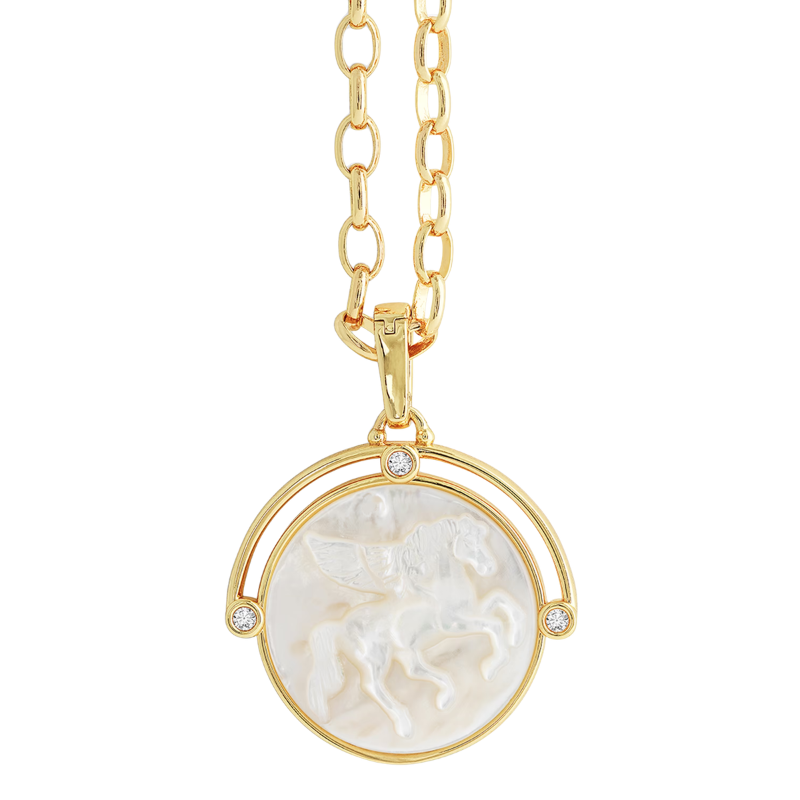 Anabel Aram Pegasus MOP Coin Necklace