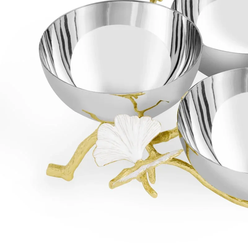 Michael Aram Butterfly Ginkgo Triple Bowl