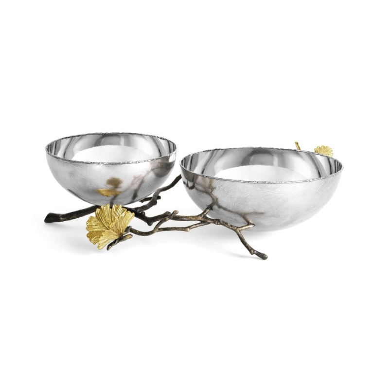 Michael Aram Butterfly Ginkgo Double Bowl