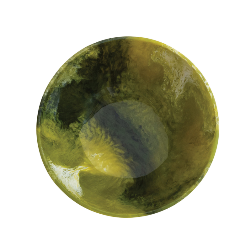 Green Resin Bowl with Gold Wrap
