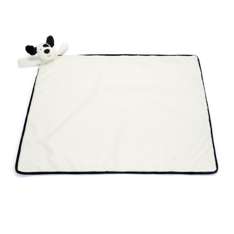Jellycat Bashful Black & Cream Puppy Blankie
