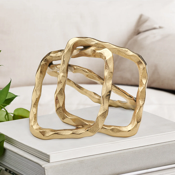 Gold Trio Square Sculpture