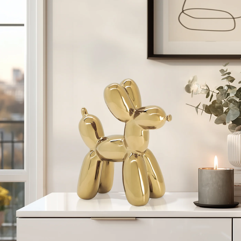 Gold Balloon Dog Sculpture