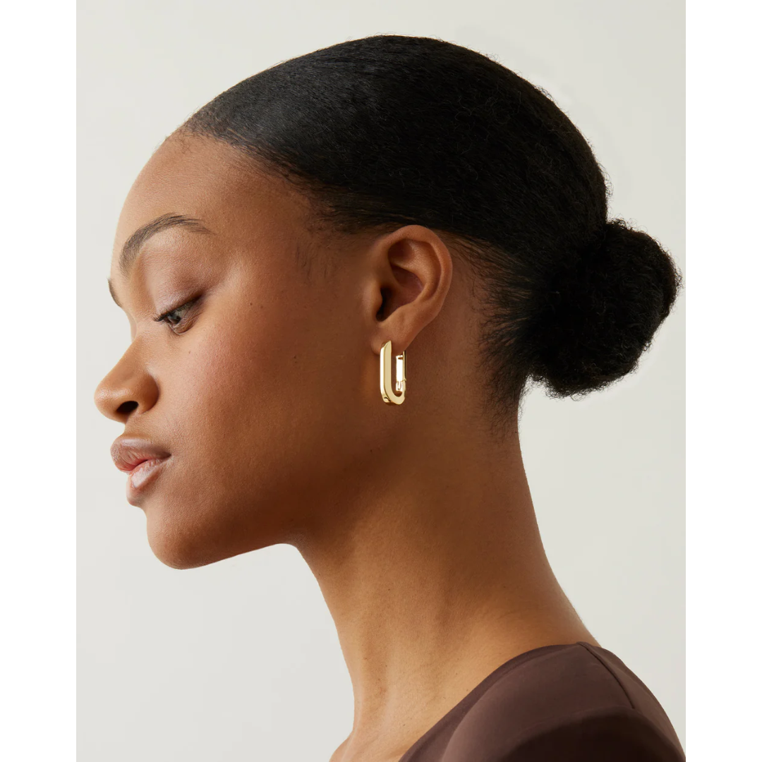 Boucles d'oreilles Jenny Bird en or à maillons en U