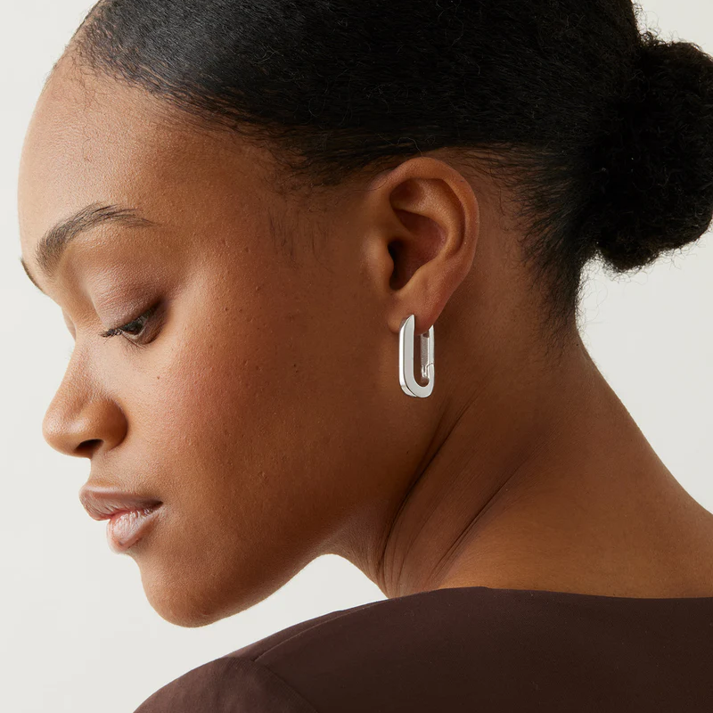 Jenny Bird Silver U-Link Earrings