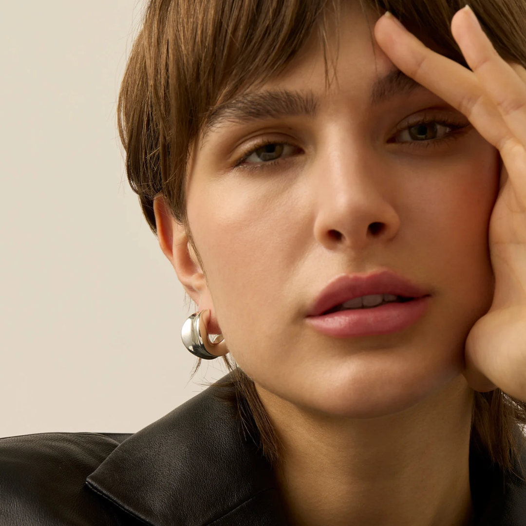 Jenny Bird Silver Doune Chunky Hoops