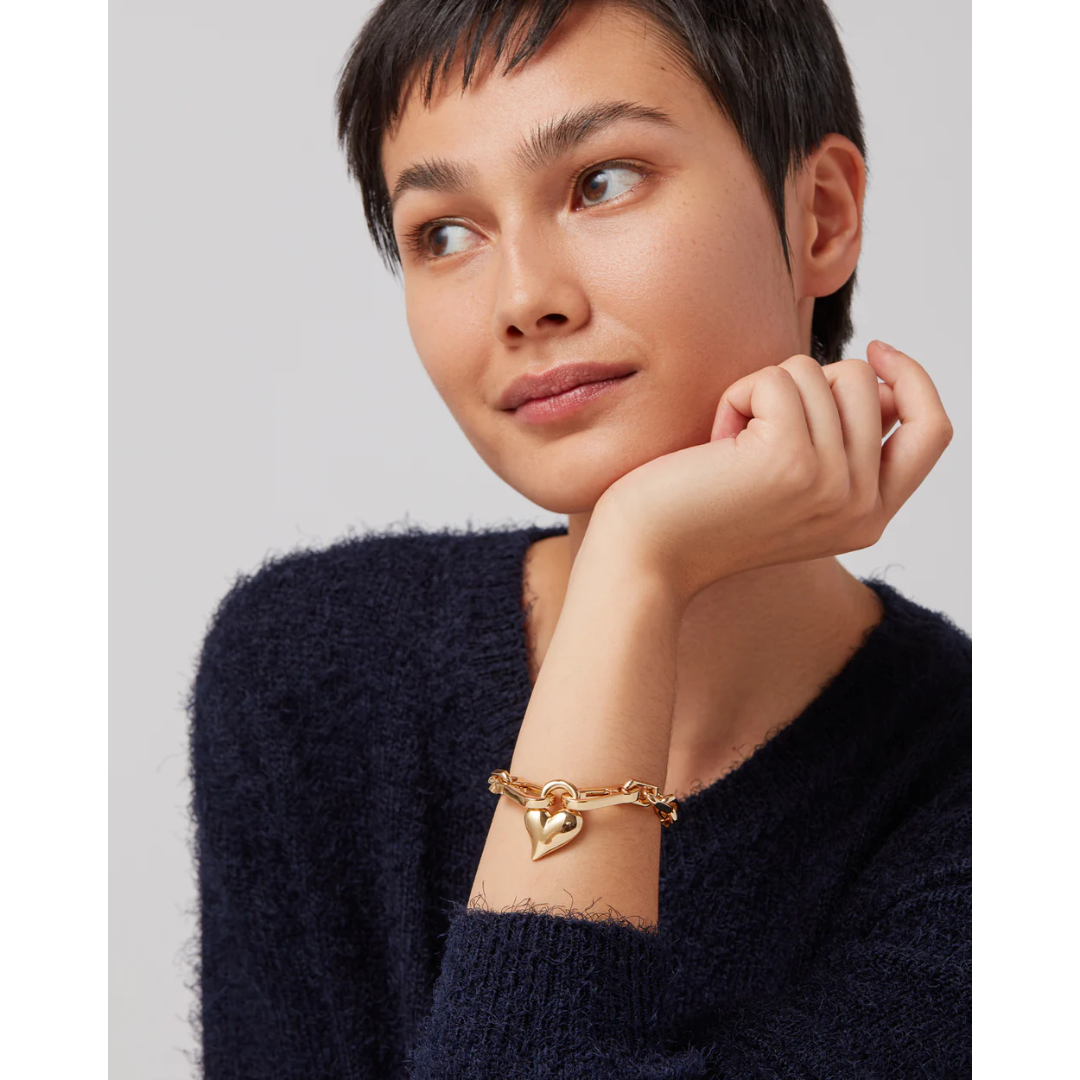 Jenny Bird Gold Padlock Heart Chain Bracelet