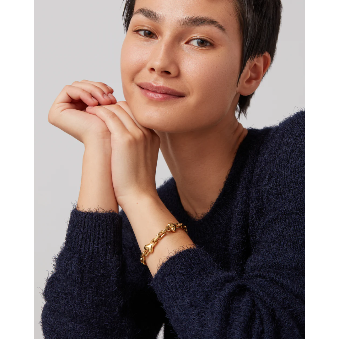 Jenny Bird Gold Art Heart Chain Bracelet