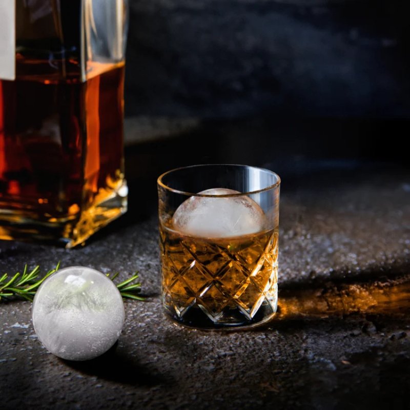 Set of 4 Yarai Shot Glasses with Ice Ball Mold