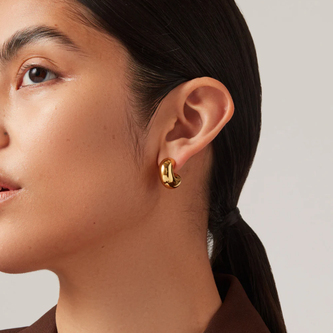 Jenny Bird Tome Medium Gold Hoop Earrings