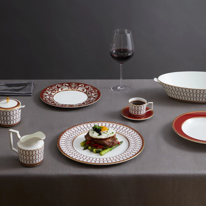 Renaissance Red Teacup & Saucer