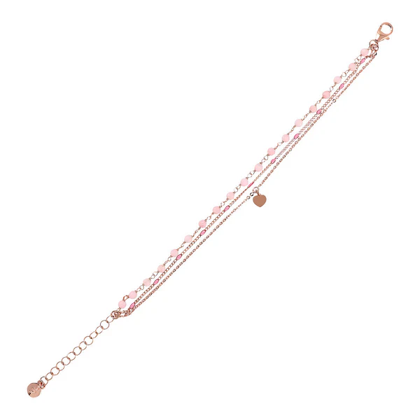 Bronzallure Pink Multi Strand Bracelet