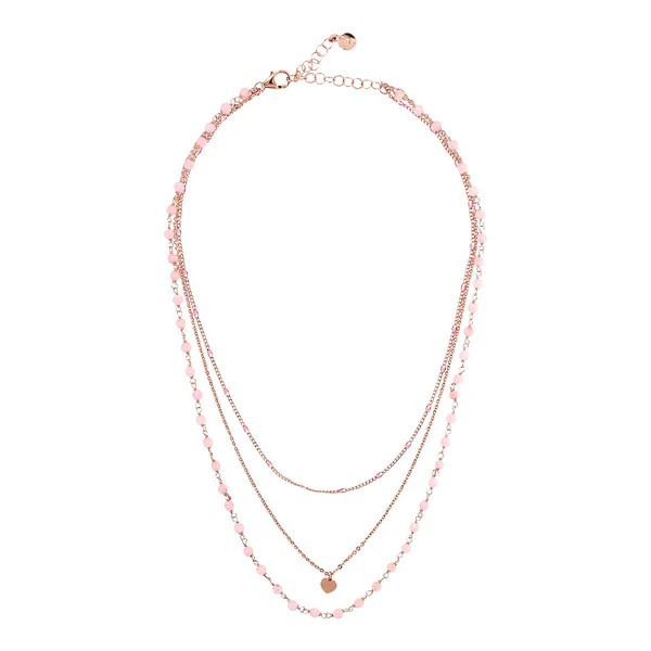 Bronzallure Pink Multi Strand Necklace