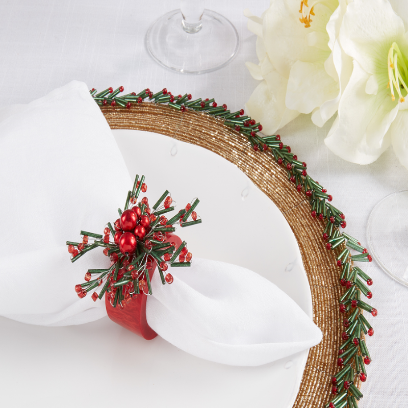 Mistletoe Napkin Rings Set of 4