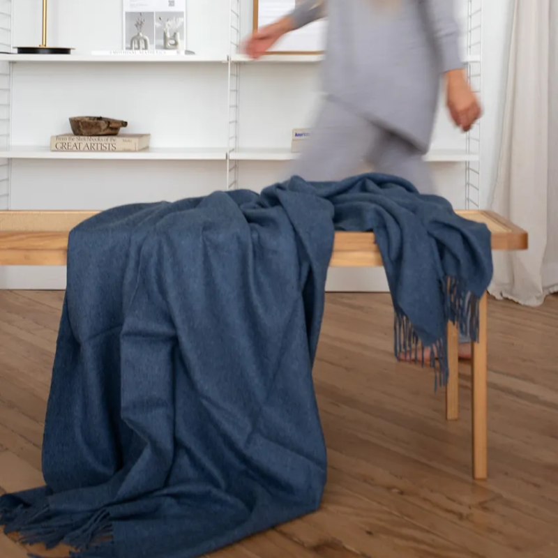 Denim Baby Alpaca Throw