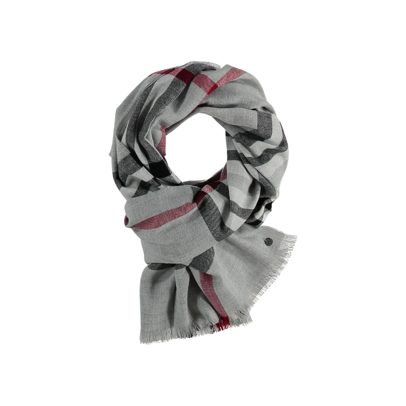 Plaid Design Grey Scarf