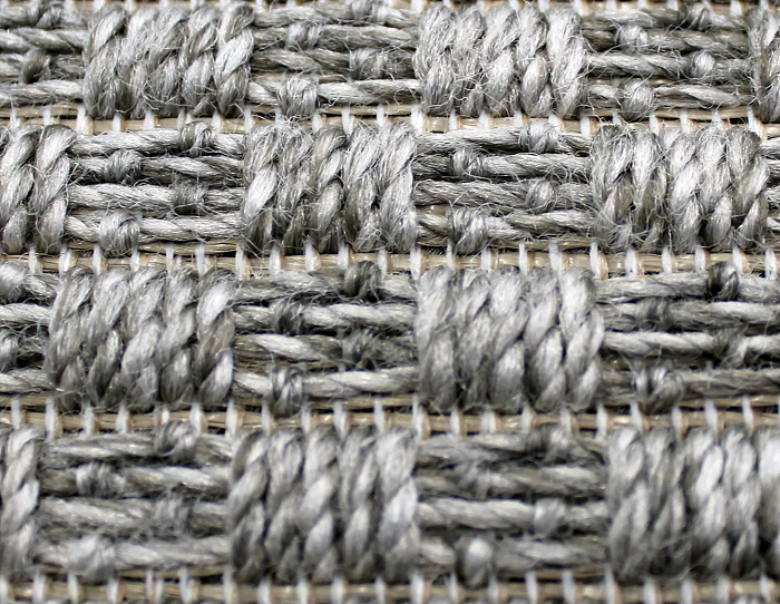 Silver Grey Basketweave 4x6 Rug
