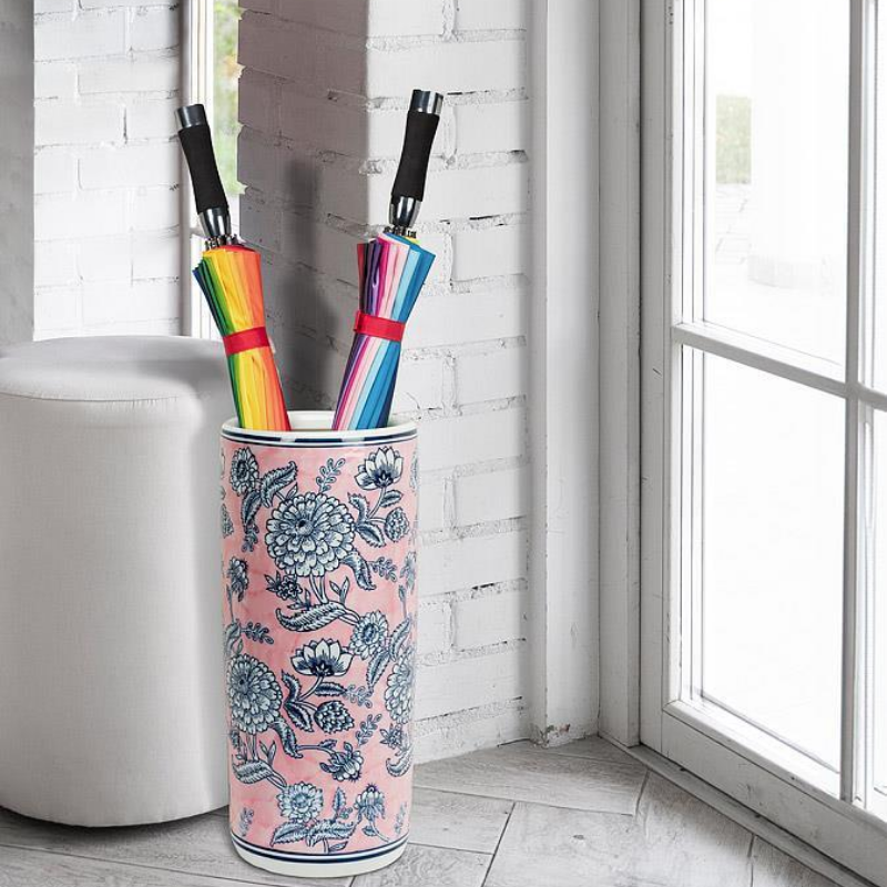 Floral Pink Umbrella Stand