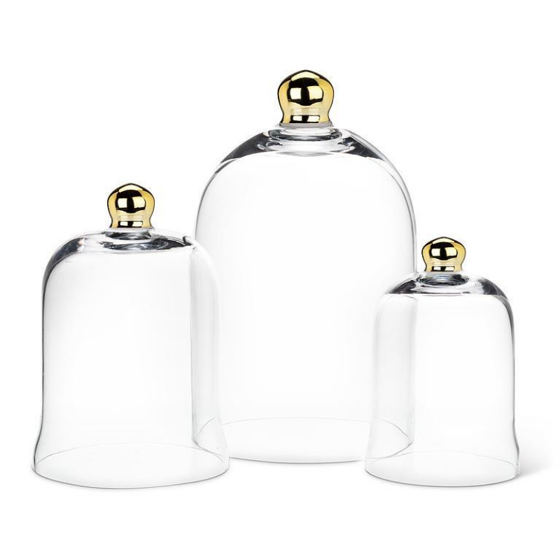 Small Bell Cloche with Gold Knob