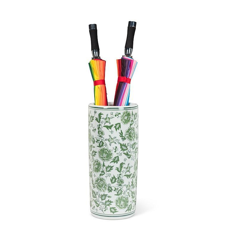 Green Floral Umbrella Stand