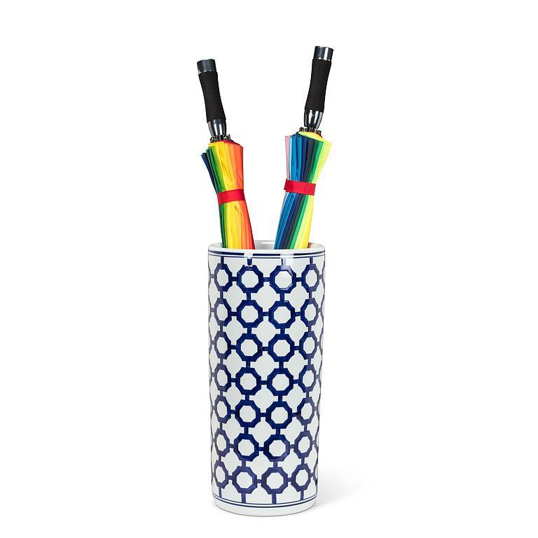 Lattice Patterned Blue Umbrella Stand