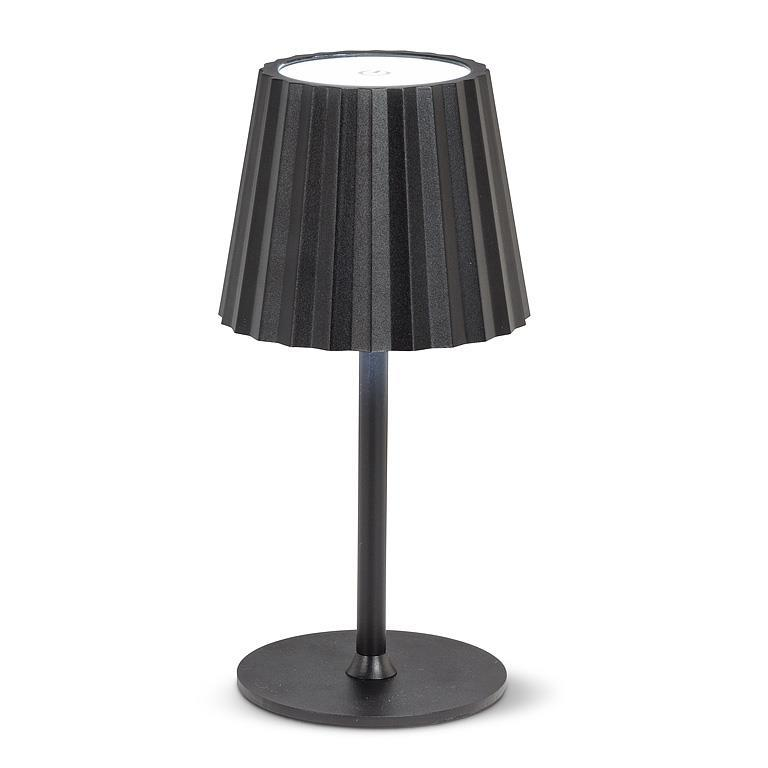 Fluted LED Black Table Lamp