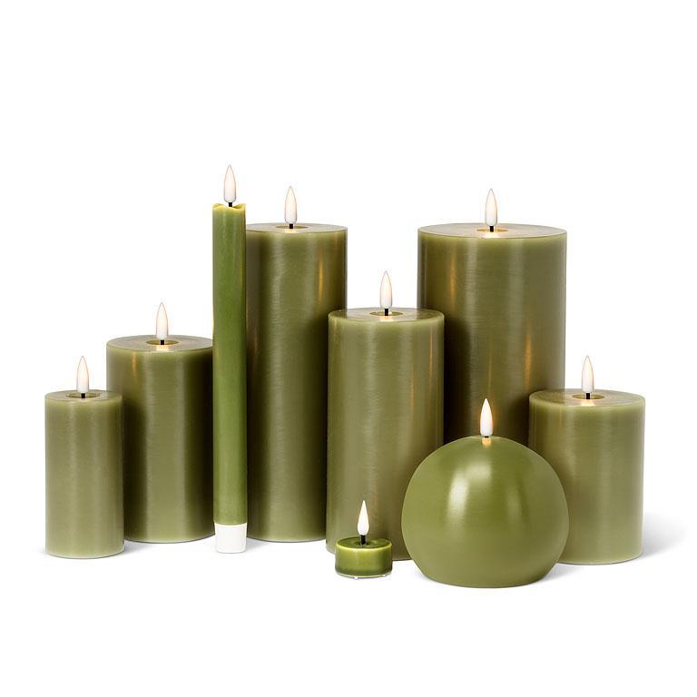 Green Flameless LED 3x6 Pillar Candle