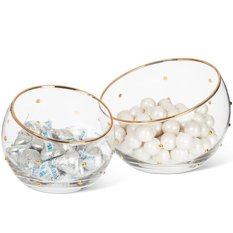 Small Angled Bowl with Dots