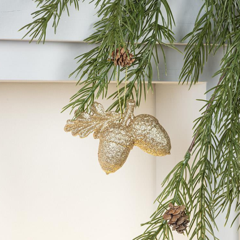 Glitter Acorns Ornament