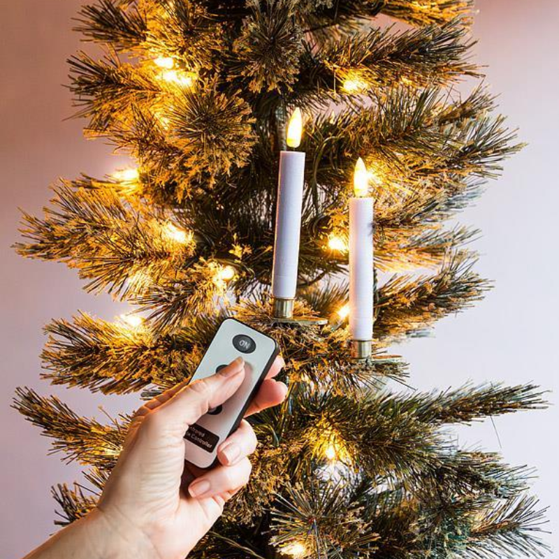 Set of 10 LED Tree Candles with Remote
