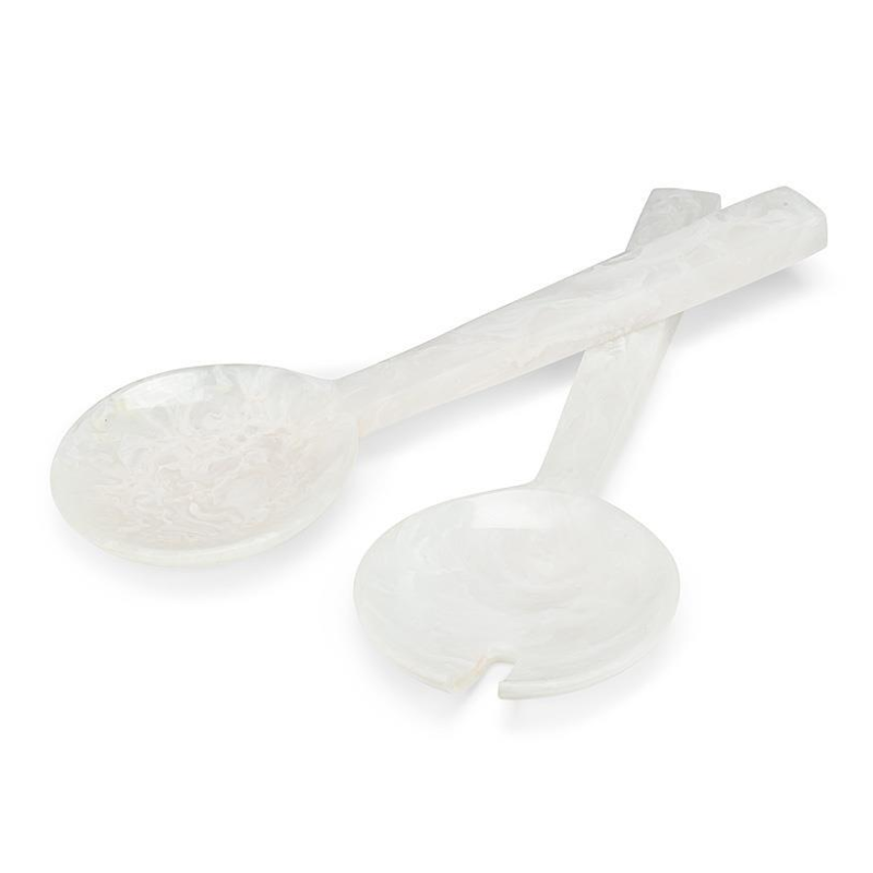 White Oversized Salad Servers